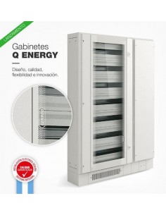 Genrod 906182vq   Gabinete 264 Bocas 600 X 1800 X 200 Serie Q C/contrafrente C/pta Vidrio P/termicas Din S/ Ducto Lateral Est 2